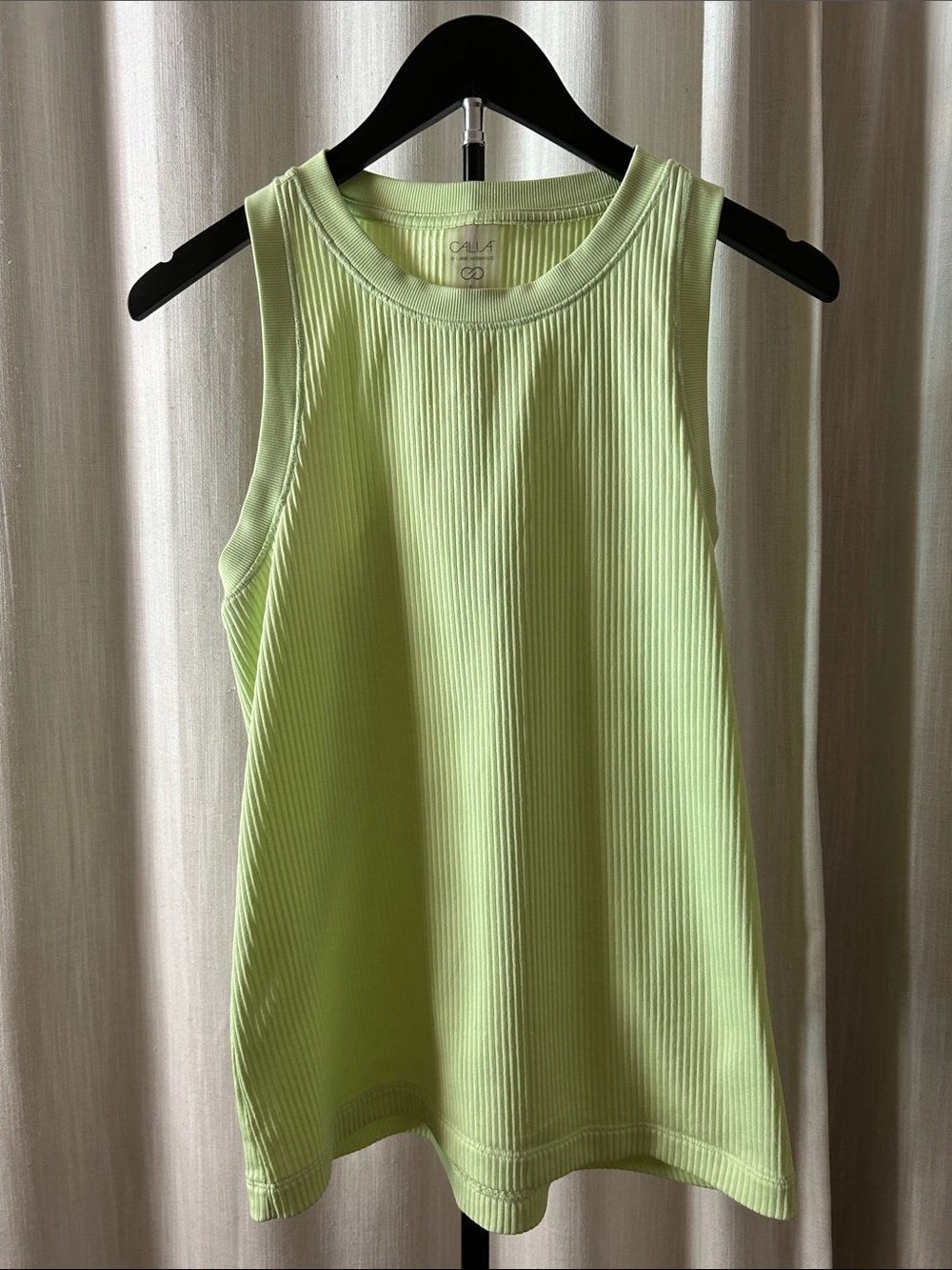 CALIA by Carrie Underwood Neon Lime Ribbed Tank
